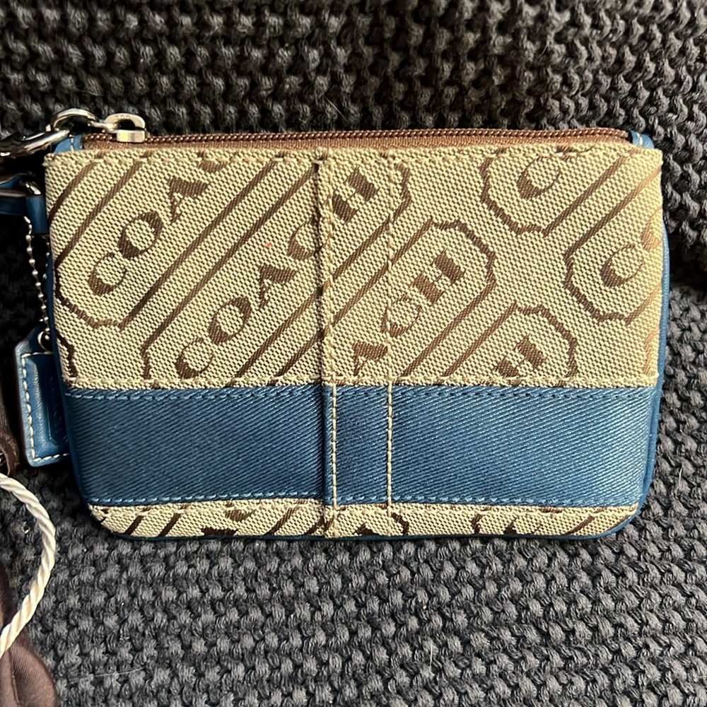 Coach Blue and Tan Geometric Tote Bag set - Picture 7 of 8